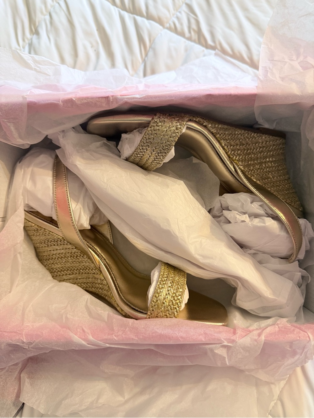 Lilly Pulitzer Carla Gold Wedge Sandals - Women's Espadrille Wedges